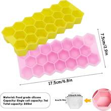 1pcs Honeycomb Ice Cube Tray With Lid, 20 Compartments, Perfect For Home, Bar, And Cafe Ice Cube Making. Suitable For Soap, Melted Wax, Ice Cubes, Laundry Pods, And Jelly. Flexible And Easy-To-Unmold Mold. - Random - View 5