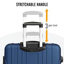 Todeco Travel Suitcases, Large 78cm Suitcase, Travel Trolley, Rigid And Lightweight ABS Travel Suitcase With Telescopic Handle, 4 Double Wheels, 78 X 51 X 28 Cm, Durable, Travel Luggage - Dark Blue - View 6