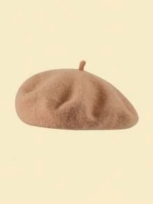 1 件装贝雷帽法式风格无檐便帽纯色艺术家画家冬季帽子女孩休闲使用 - Beret - 查看 25