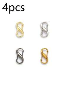 4pcs S-Shaped Spring Buckle, 8-Shaped Adjustable Chain Clasp, Metal Alloy Multi-Function Carabiner Clips - Multicolor - View 4