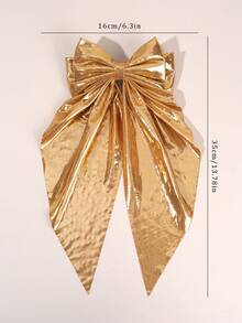 1个金色超大蝴蝶结发夹，优雅闪亮时尚发饰，适合派对、日常、通勤、校园生活等场合，成人女性个性化发饰，爪夹、发夹、发卡 - 金色 - 查看 6