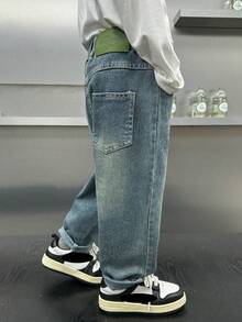 男童宽松休闲牛仔裤，秋季款式 - 淺藍色 - 查看 10