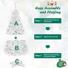 5Ft Artificial PVC Christmas Tree With Stand Holiday Season Indoor Outdoor White Christmas Decorations Home Christmas Gifts Christmas Decor - 5FT - View 4