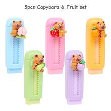 1/4pcs Capybara Retractable Erasers Set, Cartoon Design 4B Eraser Cute Rubber Push-Pull Eraser, For Drawing & Exams Students Back To School Office Supplies Stationery - Multicolor - View 26