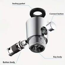 Shower Head Shut-Off Valve, Button Type Shower Flow Control Valve, G1/2 Universal Diameter, For Shower Arms And Hoses Or Bathtub Sprayers - Multicolor - View 8