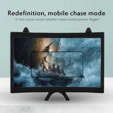 Lupa Amplificador De Pantalla Para Celular 12 Pulgadas Curva 5D HD - Negro - Ver 8