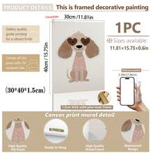 1幅装裱帆布墙画，可爱粉色小熊儿童房装饰画，生动的动物插画，适合女孩房、儿童房、婴儿房、游戏室装饰，防水。派对装饰礼物、生日礼物、女孩卧室婴儿用品、男孩礼物、婴儿房装饰 - 彩色 - 查看 35