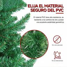 FARSEE Árbol de Navidad artificial verde de 180/210/240 cm con soporte plegable - Estructura de metal de estilo vintage, sin necesidad de montaje, perfecto para decoraciones, árbol de navidad grande, árbol de navidad plegable - Verde - Ver 5