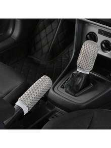 2pcs/Set Breathable Mesh Handbrake Cover And Gear Shift Knob Cover Combo, 3D Mesh Gear Shift Sleeve, Suitable For Car Interior - Multicolor - View 6