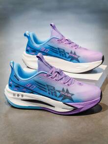 Women's Platform Sneakers - Low-Top Lace-Up Breathable Arch Support Casual Shoes For Running, Workout, Walking, Minimalist Design, Lace Closure & Arch Support - Suitable For Women's Fashion And Sports - Comfortable & Durable Athletic Shoes - Purple Moon - View 8