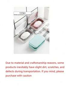 Double Layer Flip Cover Soap Dish, Minimalist Travel Soap Box With Lid, Creative Soap Tray With Drainage System, Portable Soap Container, Dust-Proof Soap Box, Transparent Storage Box, Suitable For Bathroom, Travel, No Drilling Required (Box Only), Non-Slip Base, Durable Plastic Material, Applicable For Home, Dorm, Travel, Bathroom Accessories - Multicolor - View 11
