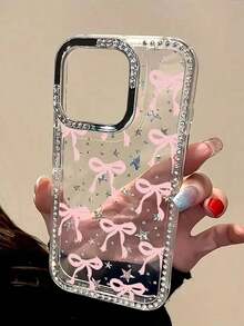 1pc Luxury Electroplated Rhinestone Edged Shiny Star Transparent Full Body Shockproof Phone Case, Compatible With IPhone 17/17 Air/17 Pro/17 Pro Max, 16, 16 Pro, 16 Plus, 16 Pro Max, 15, 14, 14 Pro Max, 13, 12, 11 - 多色 2 - 查看 2