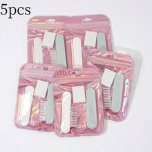 1/5/10/20pcs Manicure And Pedicure Set, Mini Nail File And Orange Nail Stick Set, Double-Sided Nail File, Wooden Cuticle Pusher, Nail Cleaning Tools, Nail Stick, Nail Art Brush,Nail Tech Supplies For DIY Nail Polishing Care - Pink - View 15