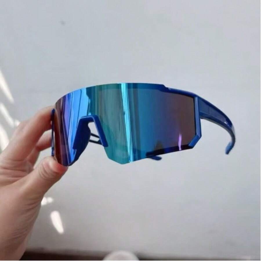 New Men's And Women's Outdoor Cycling Sports Sunglasses, UV Dustproof Bicycle Sunglasses - 藍色 - 查看 1