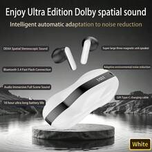 Auriculares bluetooth, auriculares inalámbricos, tiempo de reproducción duradero, caja de carga inalámbrica, tapones para los oídos deportivos, para televisores, teléfonos, computadoras portátiles - Blanco - Ver 3