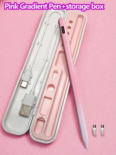 2-delat set (styluspenna + förvaringslåda), legeringsmaterial, magnetisk tonad färg / kompatibel med 2018-2024 iPad, magnetisk styluspenna kompatibel med alla smartphones/surfplattor / Apple iPad 10:e generationen, anti-beröring, lutningsavkänning, snabbladdning, kompatibel med Apple iPad Pro 11/12.9", iPad Mini 5/6/Air 3/4/5, iPad 6/7/8/9/10 [Tonad färg]