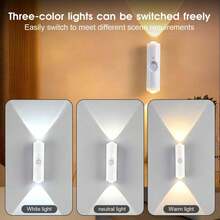 磁感应壁灯，卧室装饰夜灯，山景射灯，LED柔光灯