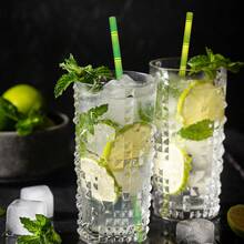 25pcs/Pack Bamboo Patterned Paper Straws - 6*197mm | Suitable For Cocktails And Cake Decorations (Diameter: 0.24 Inch, Length: 7.75 Inch), Paper Straws - Multicolor - View 3