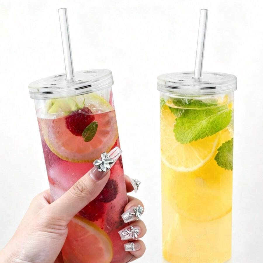 KOOMADE 4-Pack 20oz Double-Wall Tumblers – Leakproof & Insulated For Iced Coffee, Office, Travel – Includes Lids & Straws - 4 cái - Xem 1