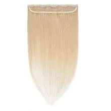 Clip In One Piece Real 100% Remy Human Hair Extensions Full Head Hairpiece Set Weft 5Clips THICK #4/27 Medium Brown/Dark Blonde #12/613 Golden Brown/Blonde #18/613 Ash Blonde/Bleach Blonde One Piece Hair Extensions Clip In Human Hair 5 Clips 3/4 Full Head Clip On Remy Hair Extension For Women,One-Piece Design Adding Hair Volume #Ash Blonde&Bleach Blonde - #613 Bleach Blonde - 查看 4