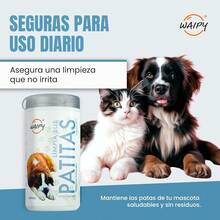 Waipy Toallitas Humedas Limpia Patitas para Mascotas| 30 Paños Húmedos Suaves| Toallitas Desinfectantes para Perros y Gatos|  para Uso Diario| Tela No Tejida - Limpia sus patitas (30u) - Ver 6
