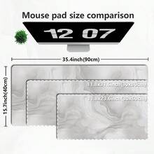 1 件装大号仿大理石纹白色/灰色游戏鼠标垫和桌垫 - XL/XXL 加长防滑橡胶底座，耐用且可水洗表面（适用于 PC、笔记本电脑、办公室、电脑桌） - 大理石纹键盘保护垫，游戏玩家的理想之选 - 彩色 - 查看 8