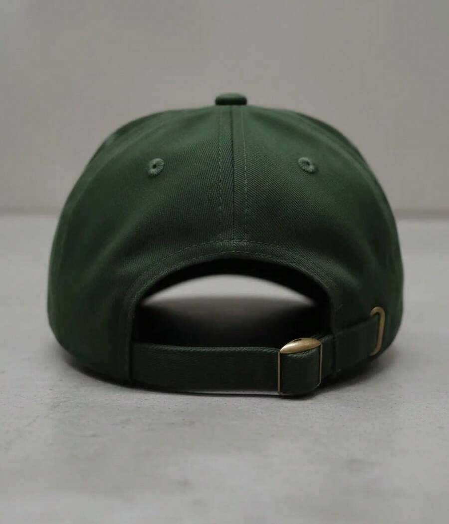 Unisex Adjustable Minimalist Clover Dad Hat Vintage Figure Cotton Embroidered Cap - Army Green - View 1