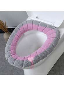1pc Thickened Toilet Seat Cover, Suitable For All Seasons, Home Use, Knitted Toilet Seat Cushion - Multicolor - View 5