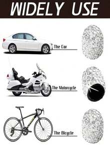 Diamond-Studded Tire Valve Stem Caps, Creative Diamond Tire Valve Stem Caps, Modified Tire Valve Stem Caps - Blue - View 6