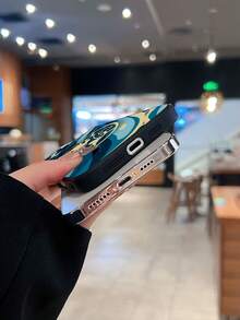 Funda para teléfono con diseño de olas del océano y mapa de la Tierra. Compatible con teléfonos ,  17,  16 Pro Max,  15 Pro Max,  13 y  12. Fabricada en TPU, ofrece protección contra golpes y caídas. Un regalo ideal para familiares, amigos, seres queridos, parejas y para Navidad. - Negro - Ver 4