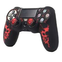 Neue Schädel-Kopf Controller Skin Abdeckung für Playstation 4 Controller, RALAN 1 Controller Schutzhülle + 2 angepasste Daumengriff Kappen