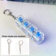 1pc Stress Relief Keychain, Fashionable Keyboard Cap Keychain - Novelty Desktop Accessory, Stress Relief, Made Of PVC/Acrylic/Metal, With Beads And Faux Pearl Trim, Lobster Clasp, Suitable For Hanging On Handbags And Backpacks - Color Mixing - View 12