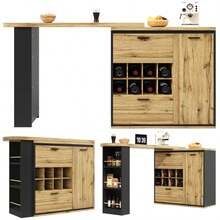 Extendable Dining Table (138 X 39 X 105 Cm), Table, Kitchen Table, Extendable Table, Extendable Up To 220 Cm, Suitable For Kitchen And Living Room, Tabletop With Wood Grain - Wood - View 7