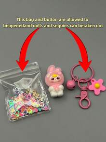 1件最新款KEYCEO兔女郎玩偶系列PVC装饰品，配有优雅的樱花钥匙扣、闪亮装饰和透明保护袋，便携易用，适合作为新年、感恩节、圣诞节和其他节日的限量版礼物、派对礼品和聚会礼物。 - 彩色 - 查看 9