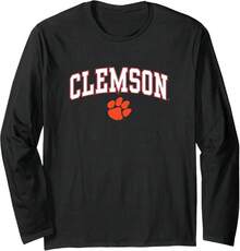 Clemson Tigers Arch Over Black Officially Licensed Long Sleeve T-Shirt - 黑色 - 查看 1