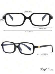 1pc Women's Plastic Square Small Frame Vintage Rivet Elegant Minimalist Casual Daily Versatile Classic European And American Cool Steampunk Outdoor Travel Decoration Plain Glass