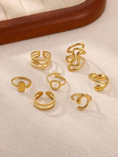 Hjärtformad kubisk zirkoniaring för kvinnor, guldring i rostfritt stål, vigselring, parsmycken