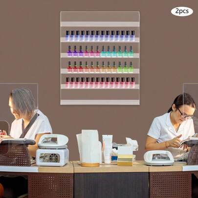 ZHFEISY Nail Polish Rack Wall Organizer, Cosmetic Display Shelf Wall-Mounted Nail Polish Holder Shelf For Cosmetics, Perfume, Essential Oil Spa Salon Shop