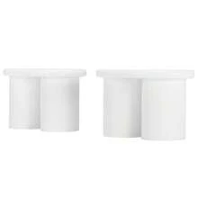 Unregelmäßige Bank, 2 Small Hocker, 16*42*24,5cm, Unregelmäßiger Couchtisch Bank - White - View 5