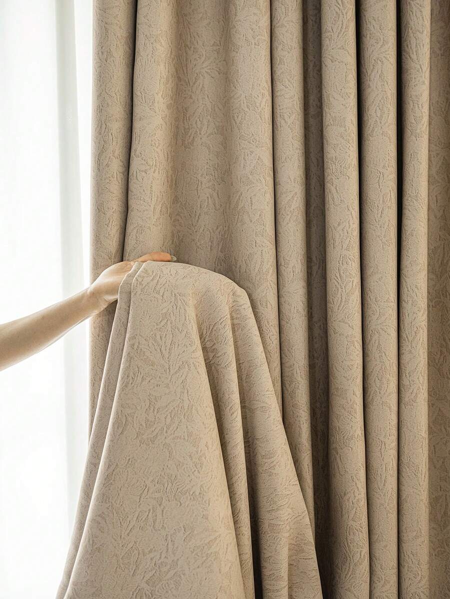 1 pieza Cortina opaca premium gruesa y de alta calidad, diseño de rosa, cortina de lujo para villa, casa de campo, balcón, sala de estar, dormitorio, 450g/m²