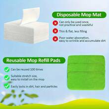 3 Reusable Green Mop Replacement Pads, High-Density Fiber Washable Mop Cloth, Strong Water Absorption To Lock Stains Without Dripping, Essential Household Cleaning Pads, Suitable For Hardwood, Tile, Marble Floors - 綠色 - 查看 5