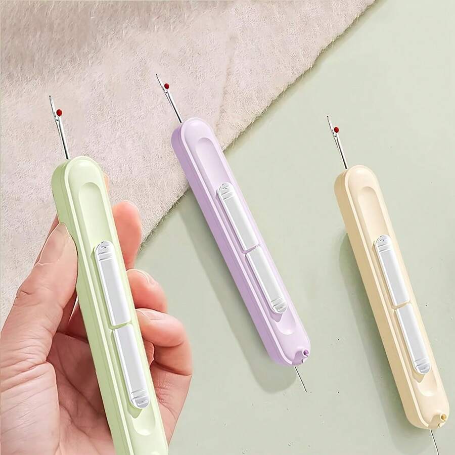 1件装二合一穿线器/拔针器，多功能快速缝纫拆线工具，老年人专用穿线器，多种颜色可选，双功能穿线器/拔线器 - 符合人体工程学设计，适合初学者、老年人和裁缝 - 快速穿线和拆线辅助工具 - 成人和老年人的理想缝纫礼物（绿色/黄色可选），手工制作配件，符合人体工程学手柄，经久耐用且便于携带