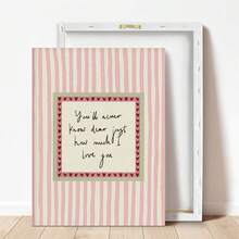 Tranh canvas treo tường 1 tấm, thích hợp cho phòng trẻ em, "Em yêu, em sẽ không bao giờ biết anh yêu em nhiều đến thế nào." Trang trí phòng bé màu hồng và xanh lá cây, tranh tường sọc ấm áp, thích hợp cho phòng trẻ sơ sinh - Sản phẩm in vật lý - Áp dụng cho: Trang trí phòng trẻ em, trang trí phòng trẻ sơ sinh, trang trí phòng chơi, trang trí trường mẫu giáo, trang trí phòng bé trai/bé gái, chống thấm nước. Quà tặng trang trí tiệc, thích hợp cho sinh nhật bé gái, phòng ngủ bé gái, đồ dùng cho bé, quà tặng bé trai, trang trí phòng trẻ sơ sinh. - Nhiều màu - Xem 6