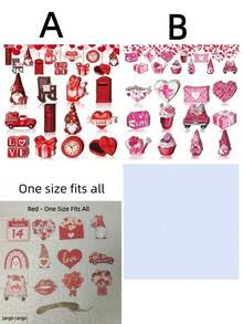 12pcs/Set Valentine's Day Wooden Hanging Ornaments, Decorative Gnomes Joyful Valentine's Day Decor Hanging Ornaments, Decorations With Strings For Party