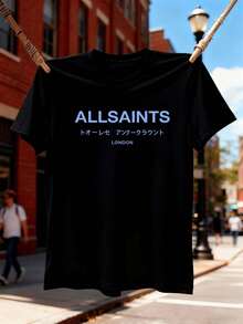 Men's Fashion Graphic Tee, Quality Fabric, Loose Fit, Breathable, Casual, Eye-Catching Print - Black - View 2