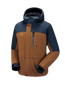 CAMEL CROWN Men's Winter Ski Jacket Mountain Snow Coats Waterproof Detachable Hood Windproof Fleece Rain Jackets - Brown - View 7