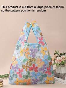 Durable Washable Floral Pattern Large Shopping Bag - Foldable Reusable Grocery Tote Bag With Brown Trim, High Quality Reusable Shopping Bag - Multicolor - View 11