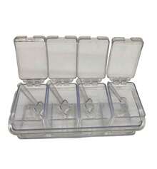 ESPECIERO TRANSPARENTE DE 4 COMPARTIMENTOS IDEAL PARA LA FACIL ADMINISTRACION DE ESPECIES CONTIENE SU DOCIFICADOR CADA UNO - Transparente - Ver 6