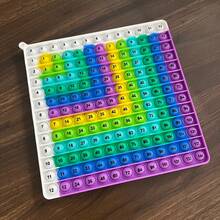 legendstar 12x12乘法数学游戏指尖玩具，带快速按压泡泡功能，数学学习练习活动玩具，适合3岁以上儿童，棋盘游戏礼品 - 彩色 - 查看 7