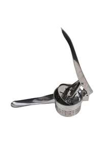 （孔的数量和位置随机分布）1个手动蒜蓉压榨器榨汁机侧孔多功能捣碎器压泥器土豆泥不锈钢压榨果蔬泥榨汁机厨房工具 - 銀色 - 查看 11